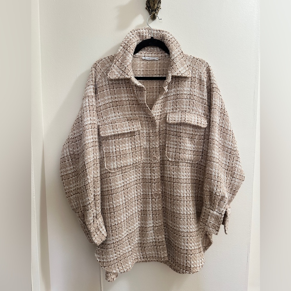 Beige Pink Tweed Jacket
